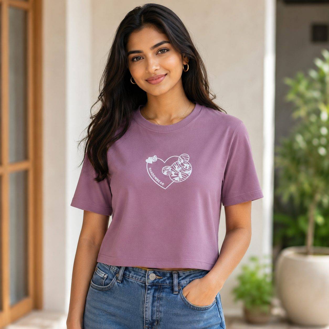 women's short-sleeve crop graphic t-shirt