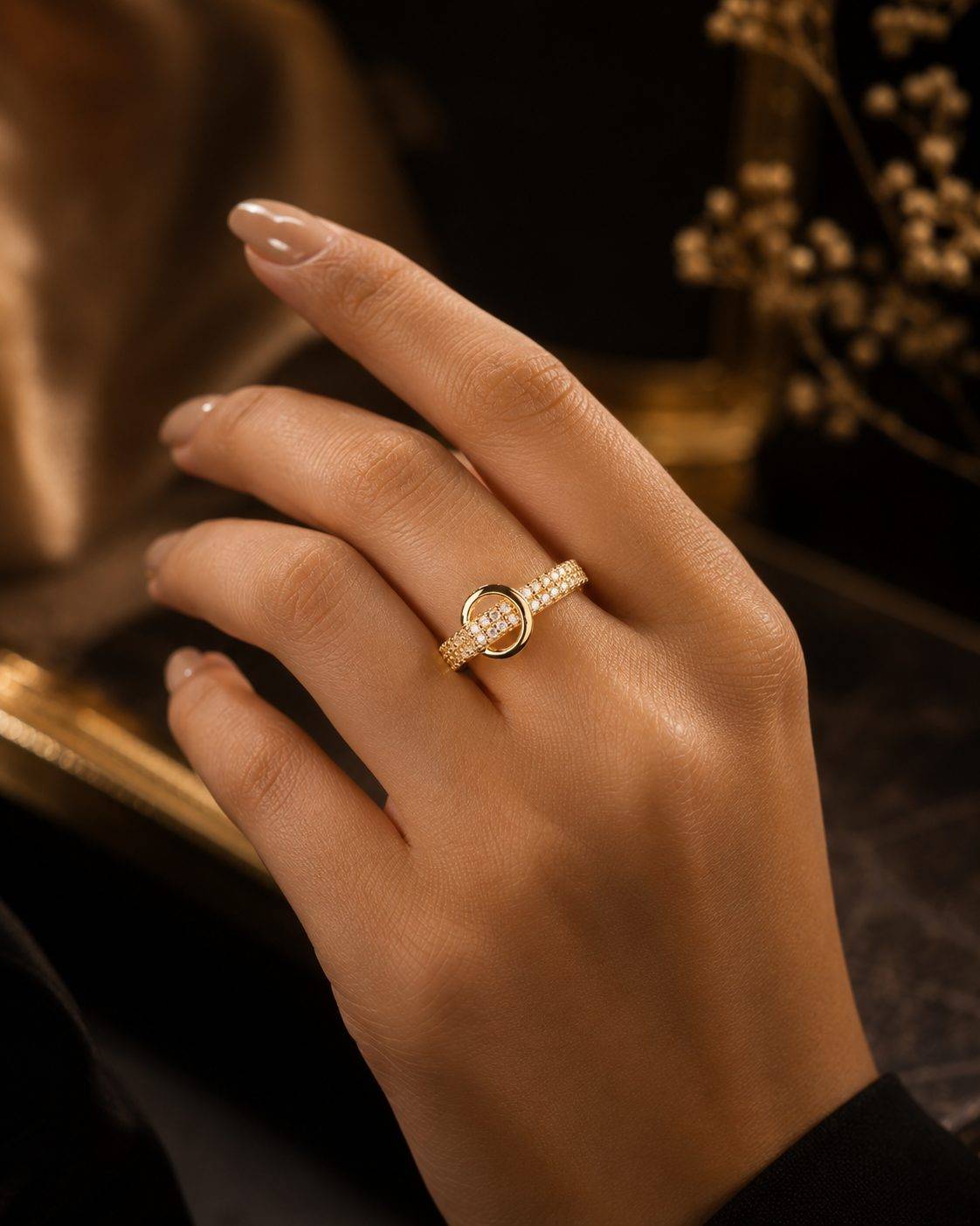 Luxury Beautiful Design Crystal Stones Ring For Girls