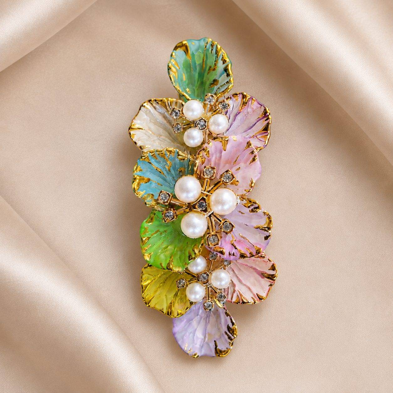 Enchanted Garden Pastel Floral Hair Clip