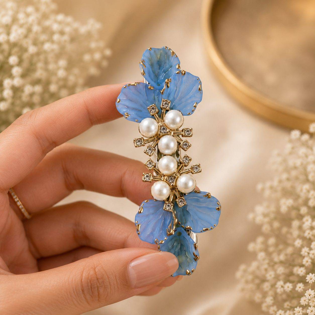 Flower Barrettes Resin Floral Hair Clips Barrette Hairpins Headwear