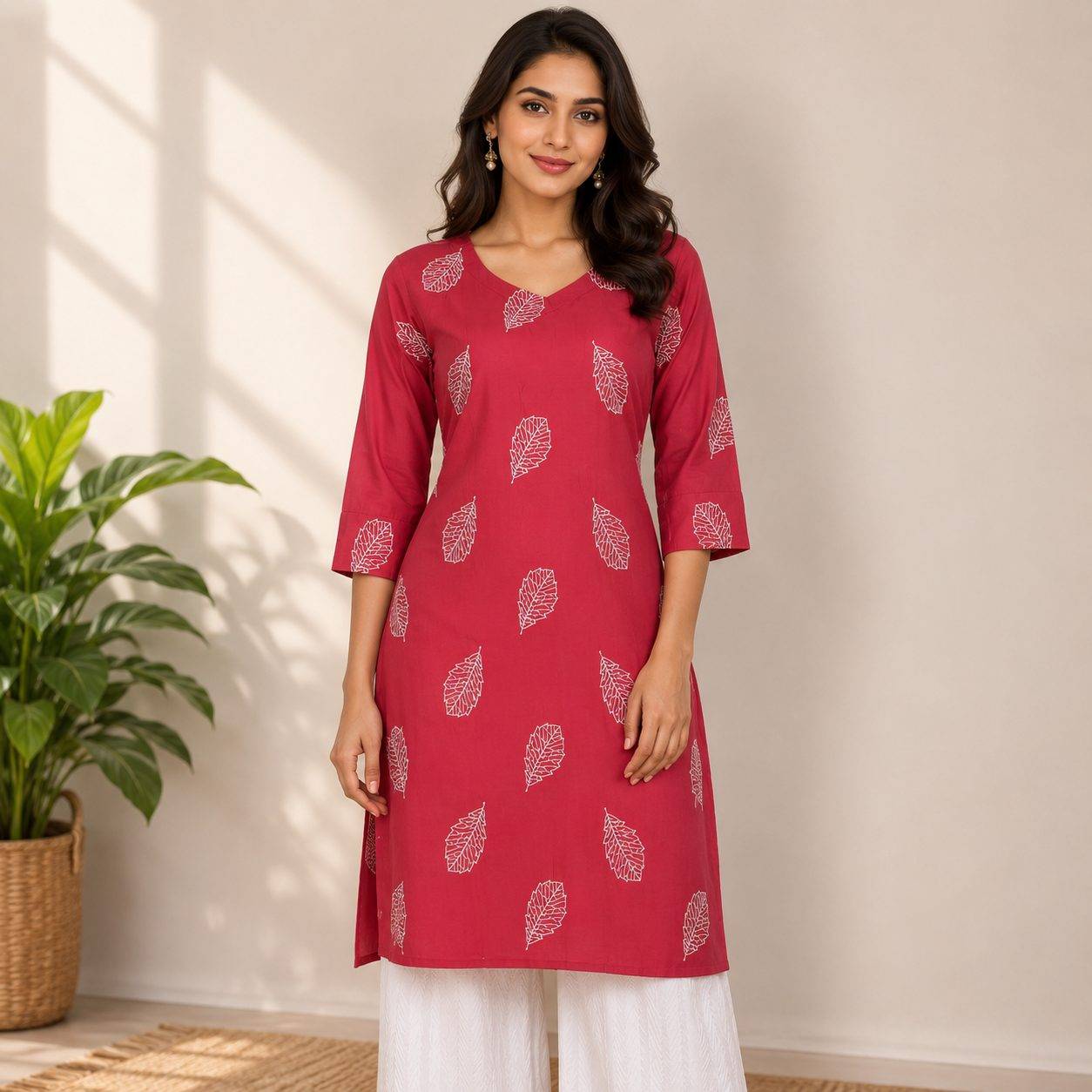 Leaf print kurta