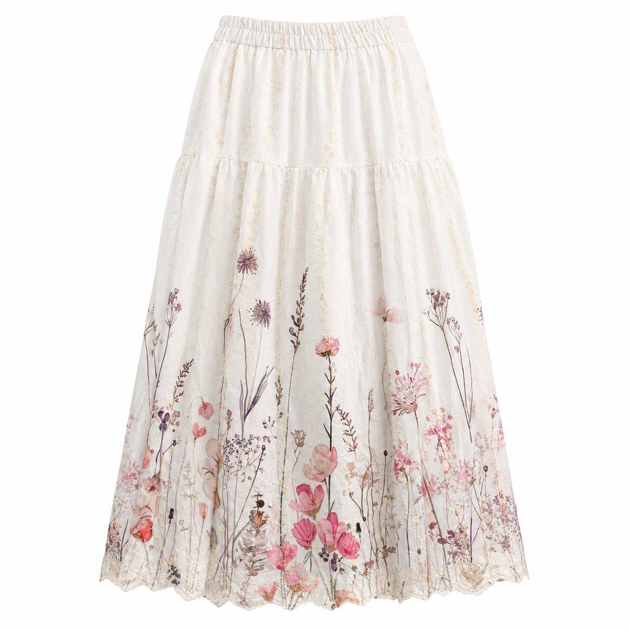 Women's Printed Skirt | Floral Print, Elastic Waistband