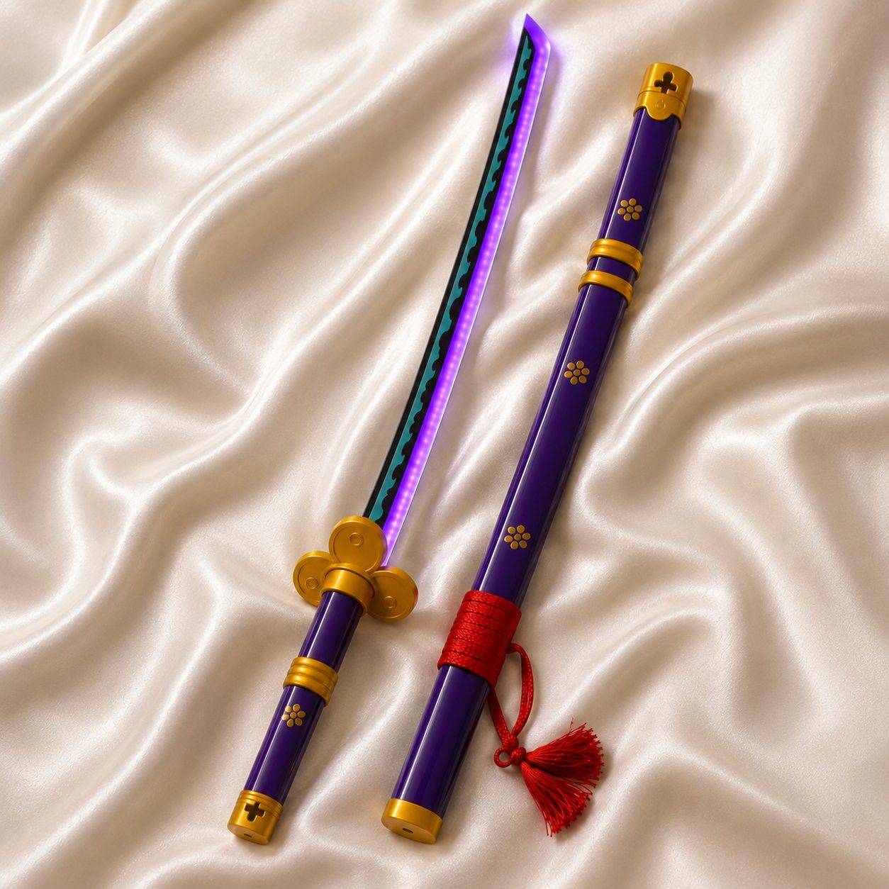 One Piece Anime Roronoa Zoro Enma Purple 104 cm LED Katana Sword