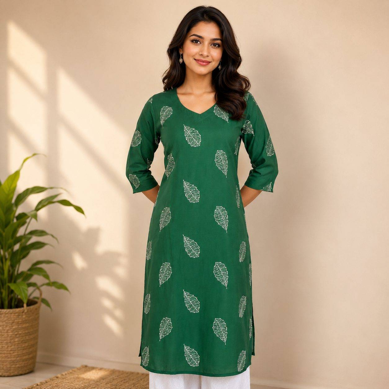 Leaf print kurta