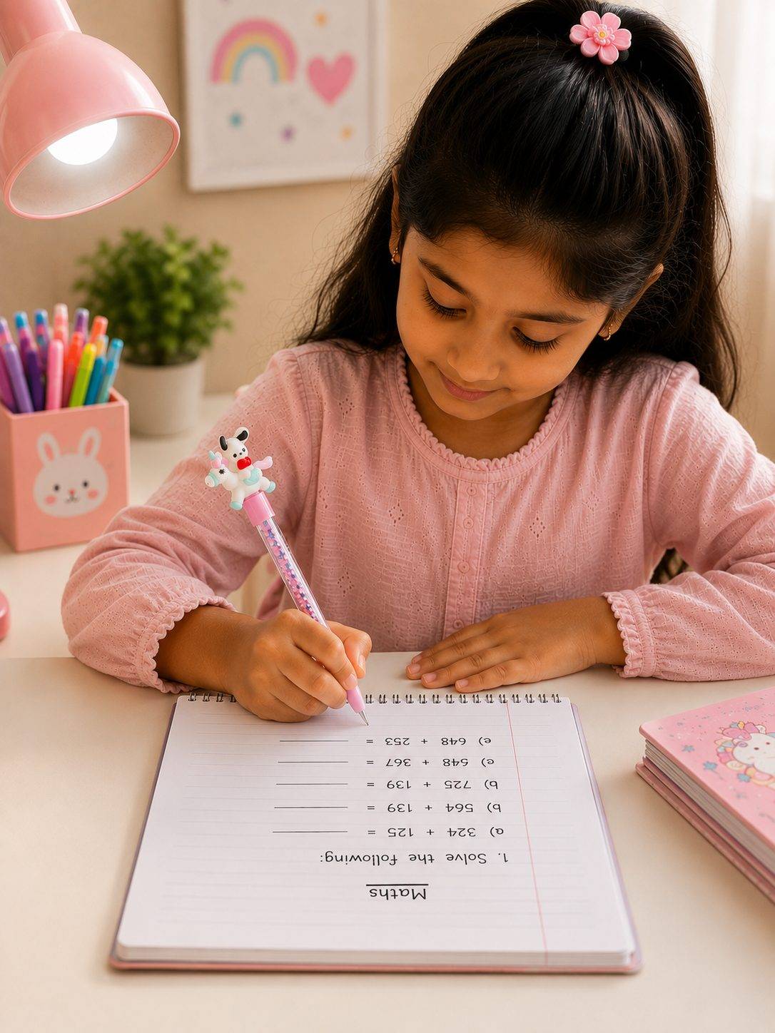 Cute Kawaii Unicorn Glitter Gel Pen with Cartoon Character Topper